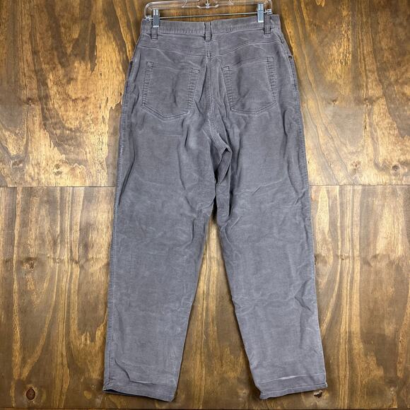 LL Bean Womens Pants Gray Super Soft Corduroy Barrel Fit High Rise Stretch 12 - Picture 8 of 11